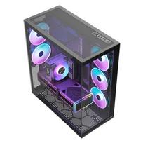 korpusai atx argb - MODECOM Volcano SPACE XL ARGB FULL TOWER 5F Juodas (Black) - 4 nuotrauka