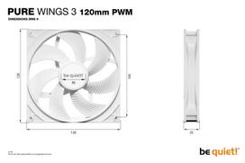 pure wings 3 120mm pwm - be quiet! Pure Wings 3 120mm PWM White - 4 nuotrauka
