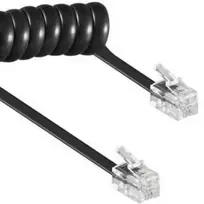 coiled cable - Gembird Telephone Cable RJ-10 / RJ-10 Black 2m - 2 nuotrauka