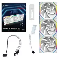 argb fan 120 mm - Lian Li UNI FAN SL Wireless 120 Reverse Blade 3-Pack Baltas (White) - 2 nuotrauka