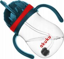 gertuve su siaudeliu - Neišsiliejantis mokomasis puodelis 280 ml su dviem rankenėlėmis ir svareliu, blue/red, A0164 - 3 nuotrauka