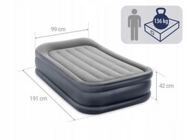 pripuciamas ciuzinys intex dura beam deluxe - Intex Dura-Beam Deluxe Air Bed, 191 x 99 x 42 cm, su pompa - 3 nuotrauka