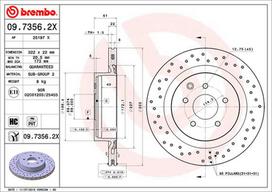 brembo xtra - Stabdžių diskas Xtra (1 vnt.) Galas Dešinė/Kairė Tinka NISSAN 350Z, SKYLINE - 2 nuotrauka
