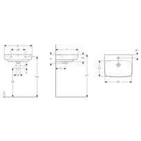 pakabinami praustuvai - Geberit Selnova Square Basin 550x440mm White - 2 nuotrauka