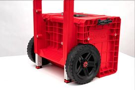 vezimelis su ratukais - Qbrick System PRO 2.0 PLUS Įrankių dėžė su ratukais 2 stalčiai Raudona (Red) - 2 nuotrauka