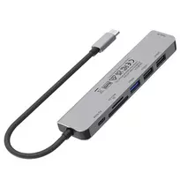usb 100w laidas - UNITEK HUB USB-C 7IN1, HDMI 4K, PD 100W, 5GBPS,ALU - 3 nuotrauka