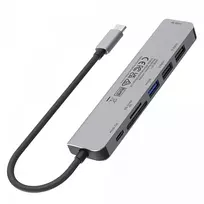 usb 100w laidas - UNITEK HUB USB-C 7IN1, HDMI 4K, PD 100W, 5GBPS,ALU - 5 nuotrauka