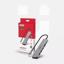 usb 100w laidas - UNITEK HUB USB-C 7IN1, HDMI 4K, PD 100W, 5GBPS,ALU - 6 nuotrauka
