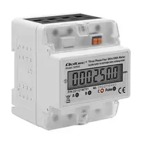 energijos matuoklis - QOLTEC 50900 Three Phase Electronic Energy Consumption Meter 230V LCD 4P DIN Rail - 2 nuotrauka