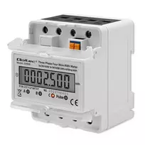 energijos matuoklis - QOLTEC 50900 Three Phase Electronic Energy Consumption Meter 230V LCD 4P DIN Rail - 3 nuotrauka