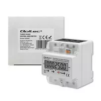 energijos matuoklis - QOLTEC 50900 Three Phase Electronic Energy Consumption Meter 230V LCD 4P DIN Rail - 4 nuotrauka