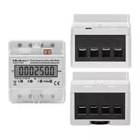 energijos matuoklis - QOLTEC 50900 Three Phase Electronic Energy Consumption Meter 230V LCD 4P DIN Rail - 6 nuotrauka