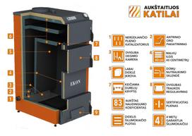 kieto kuro katilai - Kieto kuro katilas EKON, apatinio degimo, 10kW - 3 nuotrauka