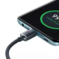 baseus crystal usb - Baseus USB-C į USB-C kabelis Crystal Shine, 100W, 2 m, Juodas (Black) - 5 nuotrauka