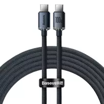 baseus crystal usb - Baseus USB-C į USB-C kabelis Crystal Shine, 100W, 2 m, Juodas (Black) - 6 nuotrauka