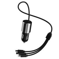 ikroviklis micro usb - Automobilinis įkroviklis Dudao R5ProN, Lightning/USB/USB Type-C, juoda - 2 nuotrauka