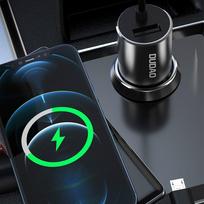 ikroviklis micro usb - Automobilinis įkroviklis Dudao R5ProN, Lightning/USB/USB Type-C, juoda - 9 nuotrauka