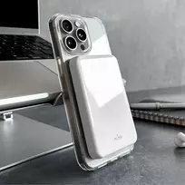 magsafe power bank 20w - Puro Mag Plus 5000mAh 20W Qi2 Balta (White) - 3 nuotrauka