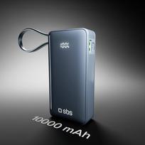 power bank usb c 10000 mah - SBS TTBB10000LCDTCPD20B, 10000mAh, 20W, USB-C, skaitmeninis ekranas, tamsiai pilka - 5 nuotrauka