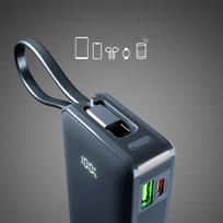 power bank usb c 10000 mah - SBS TTBB10000LCDTCPD20B, 10000mAh, 20W, USB-C, skaitmeninis ekranas, tamsiai pilka - 8 nuotrauka