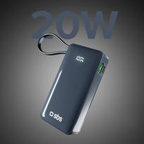 power bank usb c 10000 mah - SBS TTBB10000LCDTCPD20B, 10000mAh, 20W, USB-C, skaitmeninis ekranas, tamsiai pilka - 10 nuotrauka