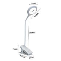 led usb laidas - Wozinsky Mini Wireless LED Reading Lamp with Clip + USB-C Cable, Balta (White) - 9 nuotrauka