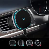 ventiliatorius automobilinis - Wozinsky WCT5-Q6S2Y automobilinis telefono laikiklis su Qi/MagSafe 15W indukciniu įkrovikliu ventiliacijos grotelių tvirtinimui - Juodas (Black) - 4 nuotrauka
