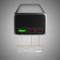 10000mah power bank - SBS 10000mAh, 35W, LCD ekranas, pilkas - 7 nuotrauka
