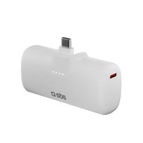 5000 mah power bank - SBS EcoPower 5000mAh 10W Powerbank su integruotu USB-C prievadu, baltas - 2 nuotrauka