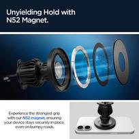magsafe - Spigen MFT13 MagSafe automobilinis laikiklis prie prietaisų skydelio arba oro angos - Juodas (Black) - 4 nuotrauka