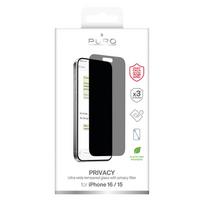 iphone 15 tempered glass - PURO "Privacy Tempered Glass iPhone 16/ 15" - 2 nuotrauka