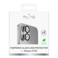 iphone 16 apsauginis stiklas - Puro Camera Standard Tempered Glass for iPhone 17 / iPhone 16 for Camera Island and Lenses - 6 nuotrauka