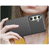 samsung galaxy s24 fe deklas - Hurtel Thunder Case for Samsung Galaxy S24 FE Silikoninis Apsauginis Dangtelis - Juodas (Black) - 3 nuotrauka