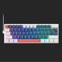 gaming keyboard - Machenike K500-B61 Laidinė Mechaninė Žaidimų Klaviatūra su Apšvietimu Rudu Jungikliu - Mėlyna ir Balta - 3 nuotrauka