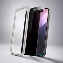 16 ekrano plevele - AmazingThing Radix Privacy Glass Privacy Tempered Glass for iPhone 16 - 4 nuotrauka