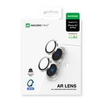 iphone 16 apsauginis stiklas - AmazingThing AR Aluminum 2 Lens Glass with Camera Lens Frame for iPhone 16 / 16 Plus - Blue - 3 nuotrauka