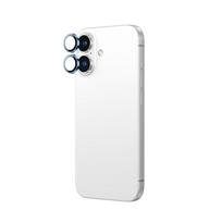 iphone 16 apsauginis stiklas - AmazingThing AR Aluminum 2 Lens Glass with Camera Lens Frame for iPhone 16 / 16 Plus - Blue - 4 nuotrauka