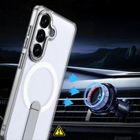 magsafe - Hurtel Hybrid Armor X dėklas Samsung Galaxy A36 / A37 su stovu suderinamas su MagSafe Skaidrus (Transparent) - 2 nuotrauka