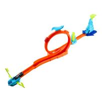 automobiliu garazas - Mattel Hot Wheels Stunt Tracks trasa su kilpa ir šuoliu (JHK76) - 2 nuotrauka