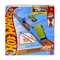 automobiliu garazas - Mattel Hot Wheels Stunt Tracks trasa su kilpa ir šuoliu (JHK76) - 3 nuotrauka