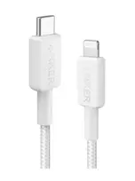 usb c kabelis - Anker 322 USB-C to Lightning laidas (3 pėdų pintas) Baltas (White) - 2 nuotrauka