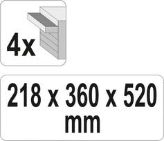 stalciai - Įrankių dėžė Yato YT-08874, 4 stalčiai - 2 nuotrauka