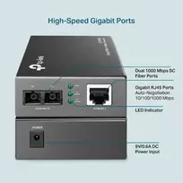 sc optinis kabelis - TP-Link MC200CM Optinis keitiklis 1000 Mb/s - 5 nuotrauka