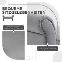 lova juodos spalvos - HOMCOM Lovos suolas, tamsiai pilkas (Dark Gray) - 7 nuotrauka