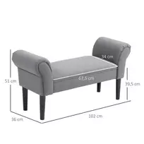 lova juodos spalvos - HOMCOM Lovos suolas, tamsiai pilkas (Dark Gray) - 8 nuotrauka
