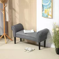 lova juodos spalvos - HOMCOM Lovos suolas, tamsiai pilkas (Dark Gray) - 9 nuotrauka