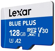 micro sd 128gb - Lexar Blue Plus microSDXC 128GB UHS-I C10 A2 U3 V30 + SD adapteris (Blue) - 2 nuotrauka