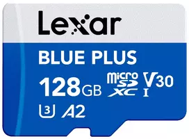 micro sd 128gb - Lexar Blue Plus microSDXC 128GB UHS-I C10 A2 U3 V30 + SD adapteris (Blue) - 3 nuotrauka