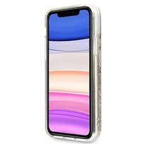 iphone xr deklai - Guess "GUHCN61LG4GGO TPU Big 4G Liquid Glitter Gold Case iPhone 11" - 3 nuotrauka