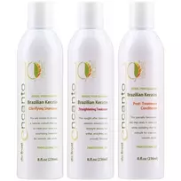 Encanto Braziliško keratino rinkinys plaukų tiesinimui, 3x236 ml